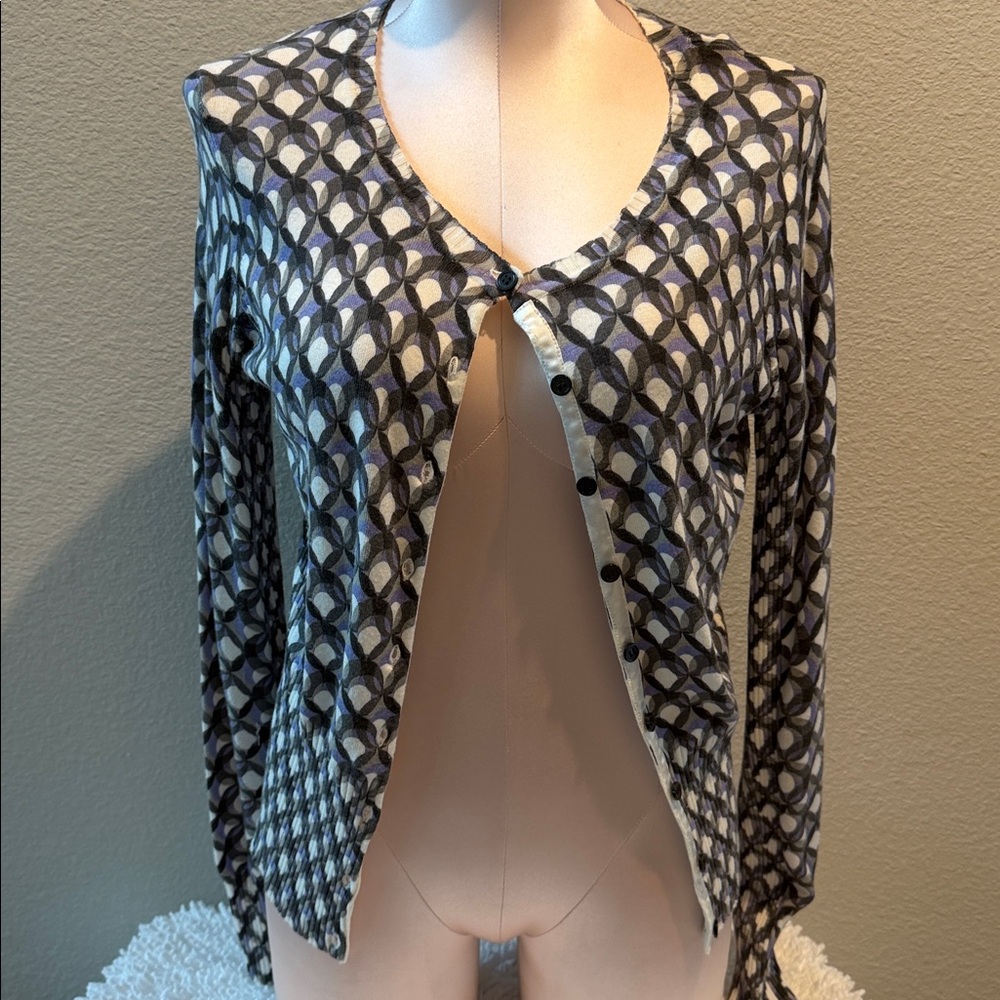 Express Black and White Patterned Cardigan